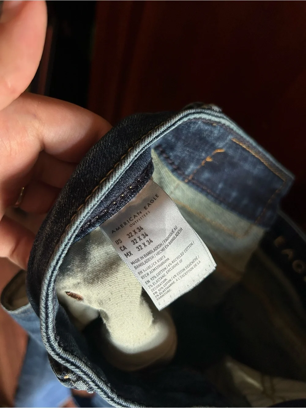 American Eagle Outfitters Men's Bootcut Jeans in Dark Blue
